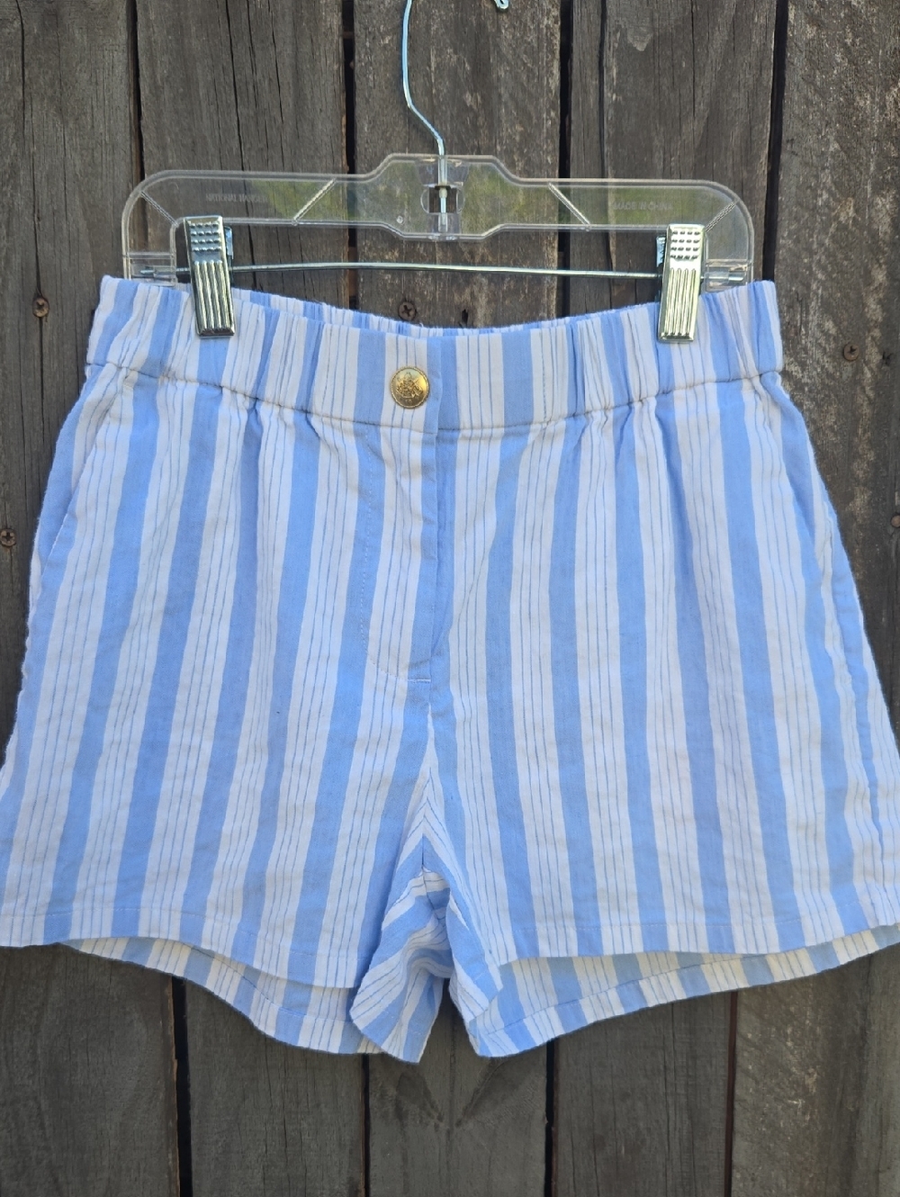 Blue and White Stripe Women’s Casual Shorts